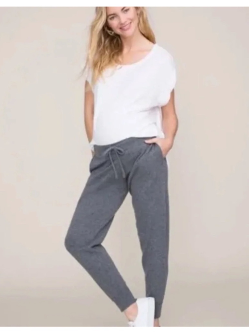 Hatch Gray Knit Cashmere Drawstring Joggers Size XS/Small
